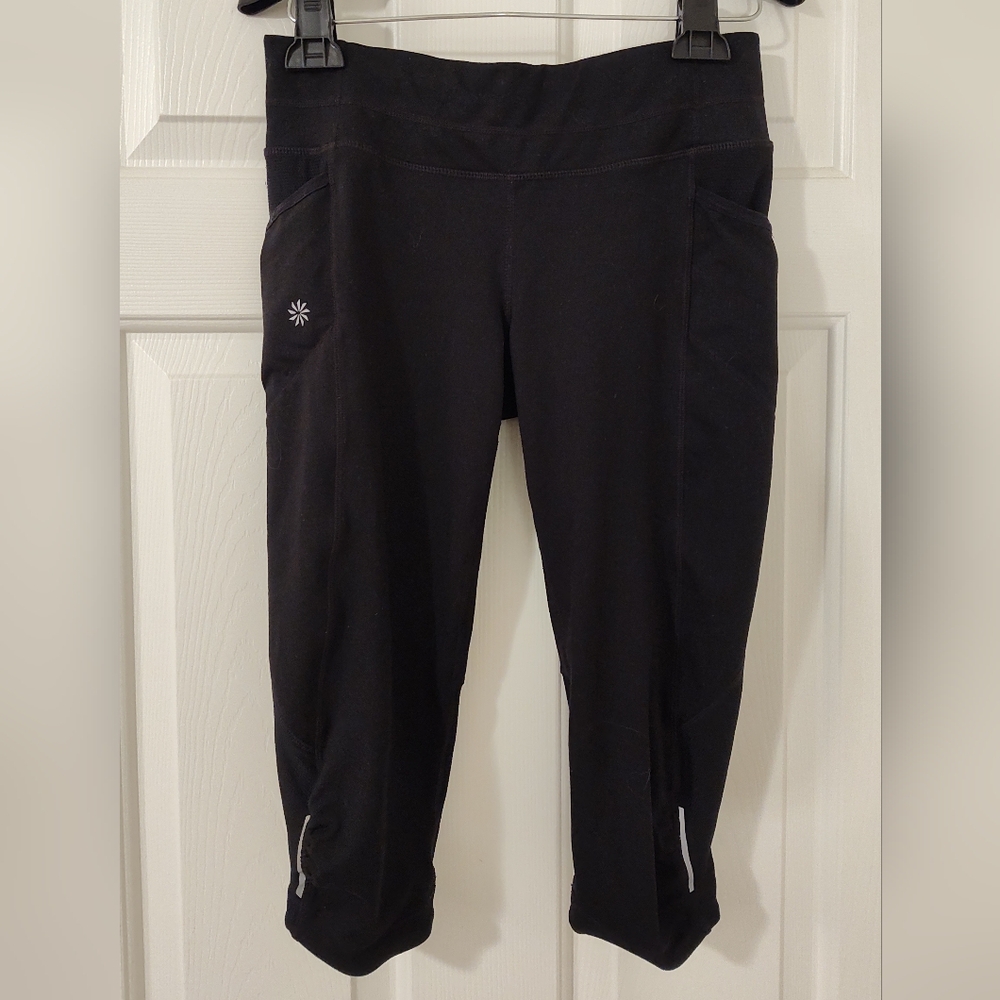 Athleta Size S Women's Biker Shorts, Activewear, Knee Length, Black